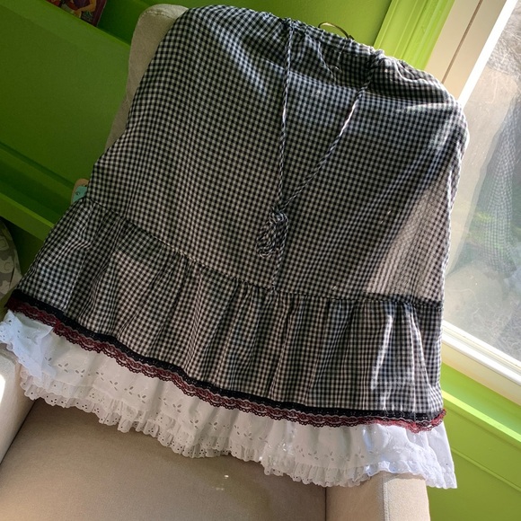 Gingham Black and White Ruffle Skirt - Picture 3 of 17